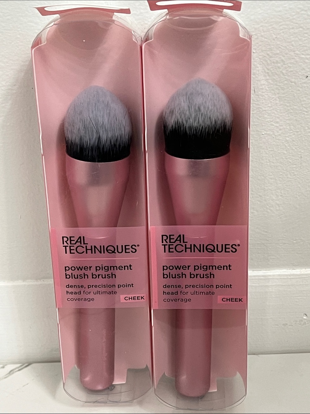 Real techniques power pigment blush brush lot of 2 pink